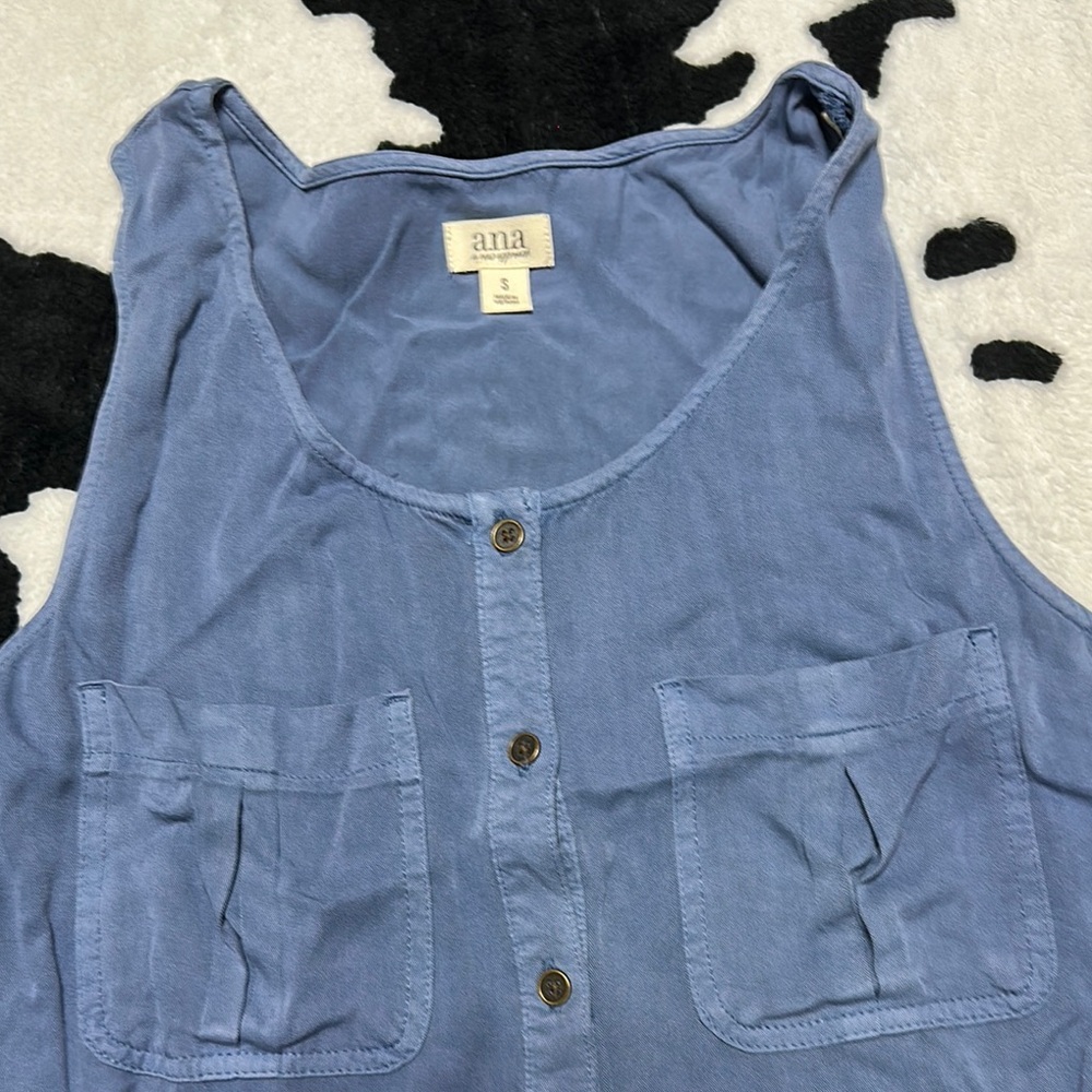 a.n.a Denim Blue Sleeveless Top